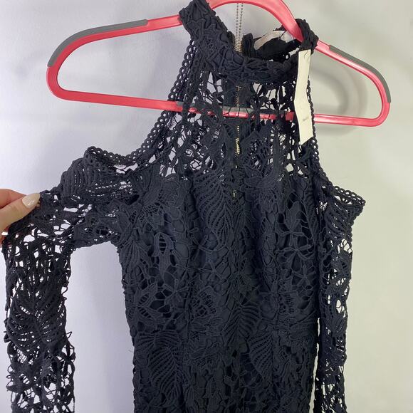 NEW Vera & Lucy black lace cold shoulder dress - Picture 4 of 9